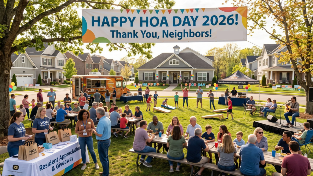 happy HOA day neighborhood celebration